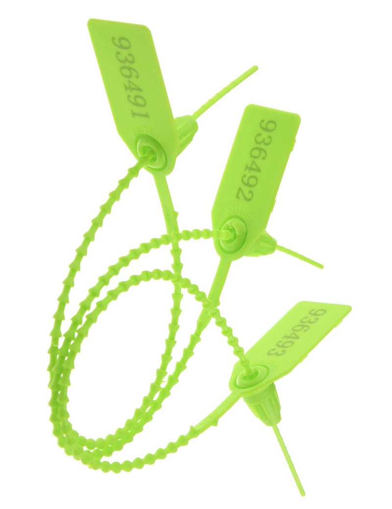 XF-Vel Plastic Security Seals Disposable Tags Safety Padlocks Zip Ties Numbered 9.84 inches Green 200 pcs per Bag - Image 2